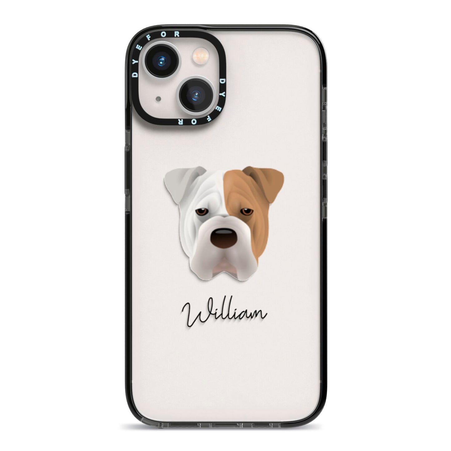 Bull Pei Personalised iPhone 13 Black Impact Case on Silver phone