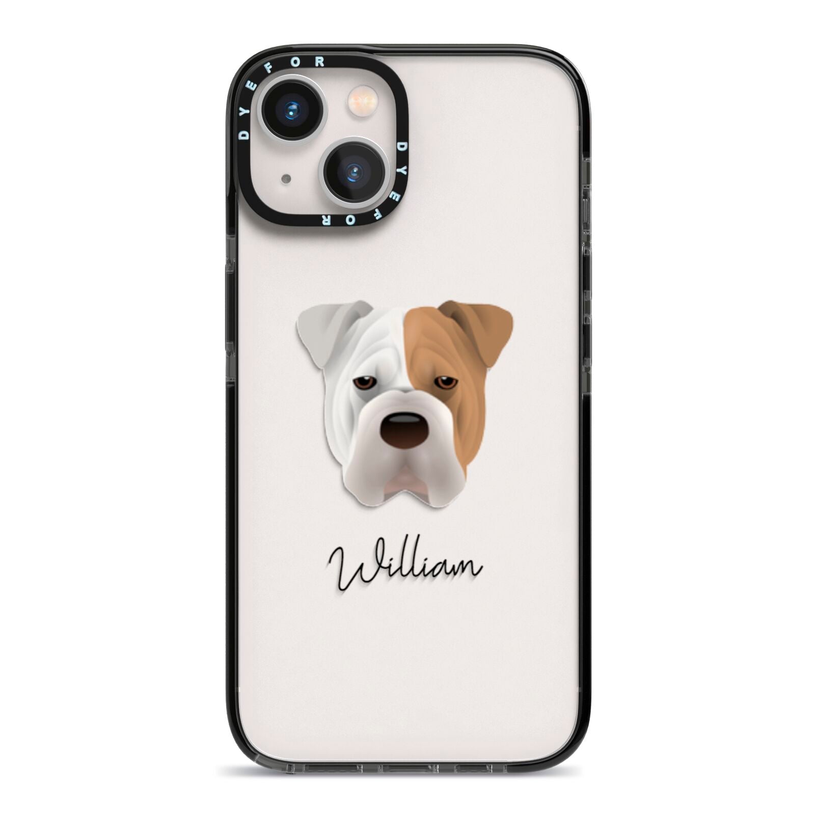 Bull Pei Personalised iPhone 13 Black Impact Case on Silver phone