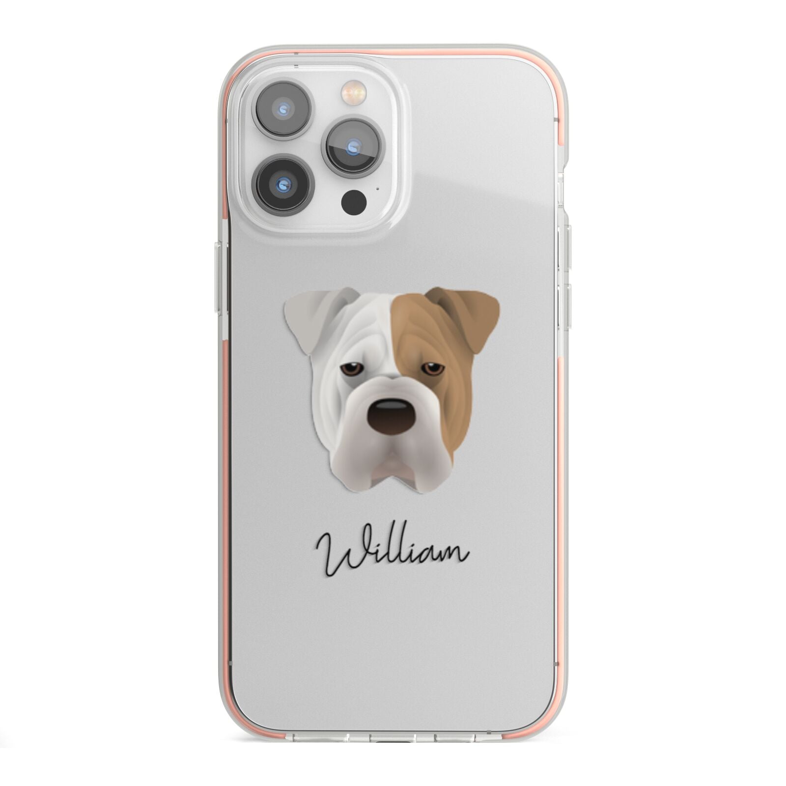 Bull Pei Personalised iPhone 13 Pro Max TPU Impact Case with Pink Edges