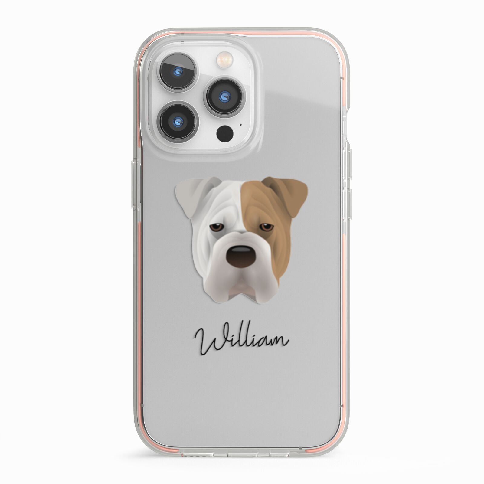 Bull Pei Personalised iPhone 13 Pro TPU Impact Case with Pink Edges