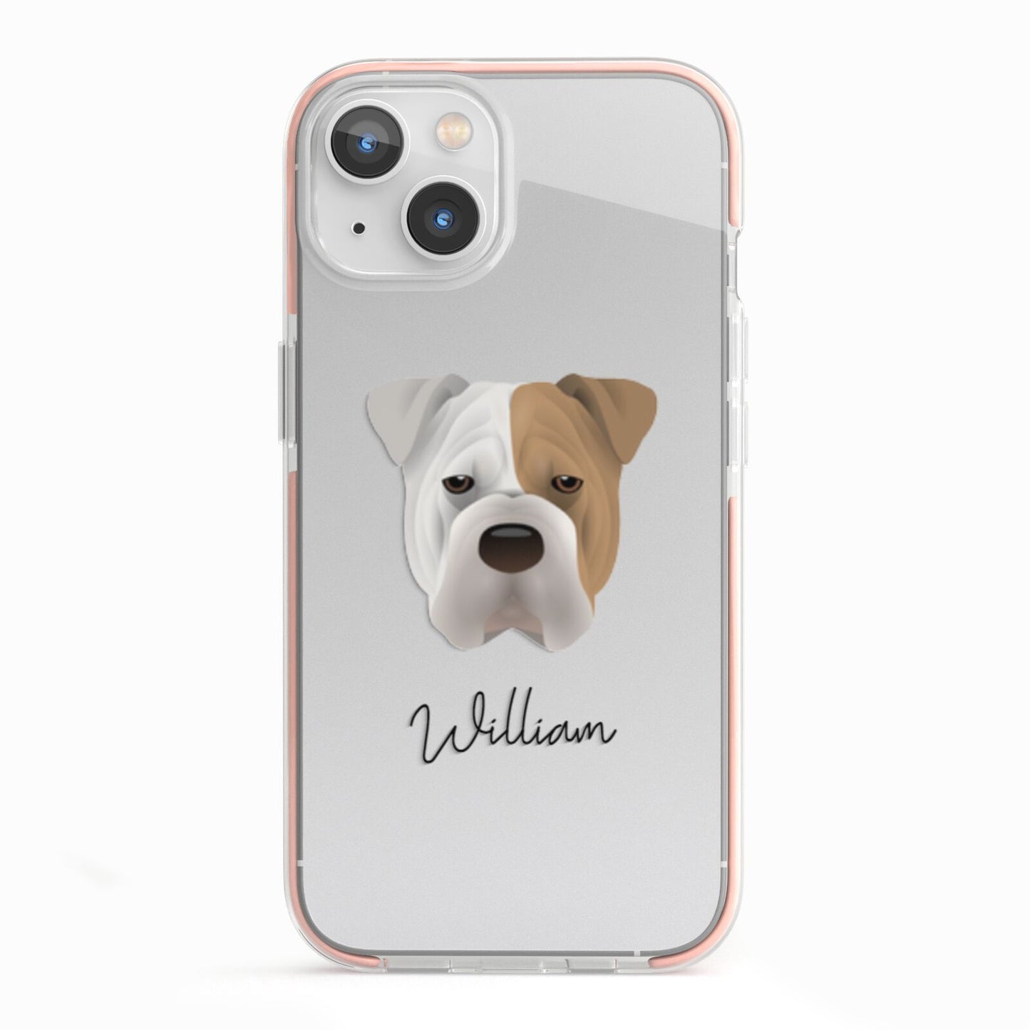 Bull Pei Personalised iPhone 13 TPU Impact Case with Pink Edges