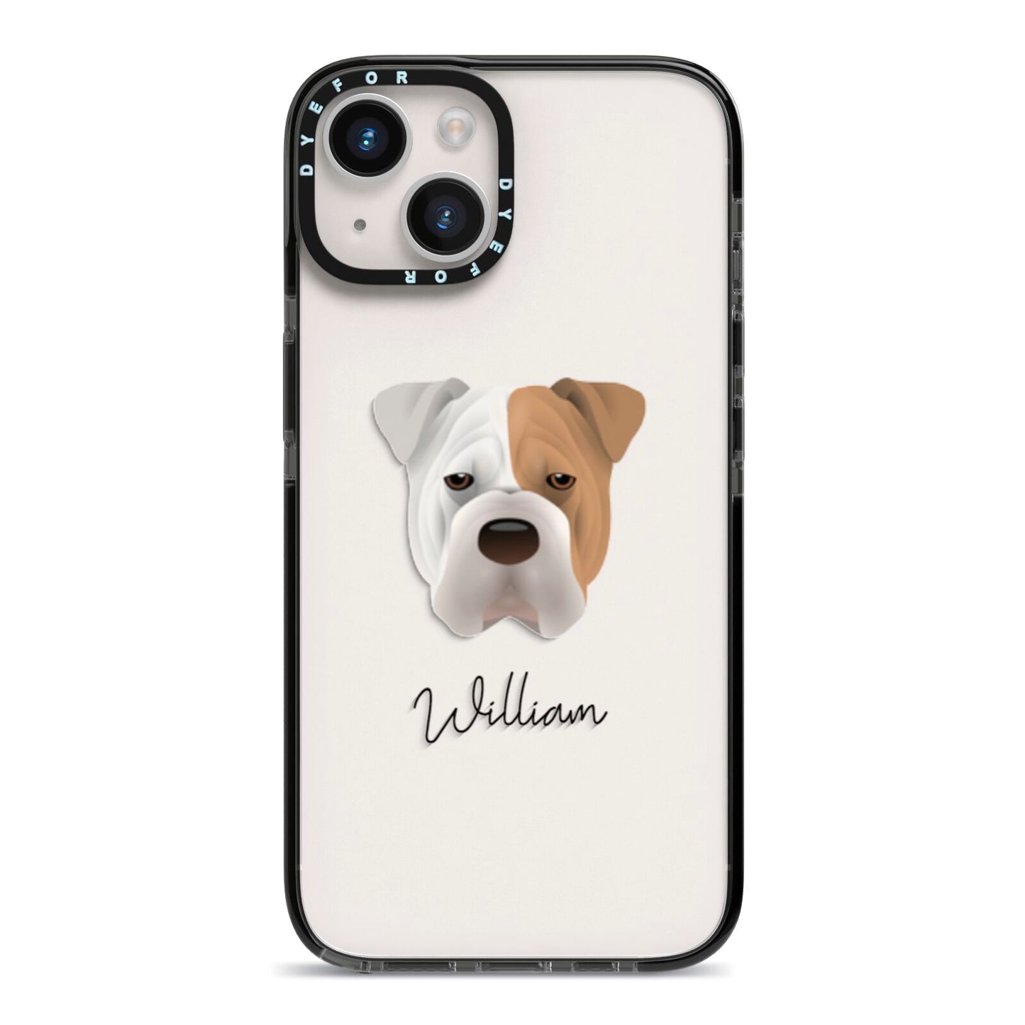 Bull Pei Personalised iPhone 14 Black Impact Case on Silver phone