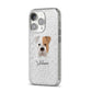 Bull Pei Personalised iPhone 14 Pro Glitter Tough Case Silver Angled Image