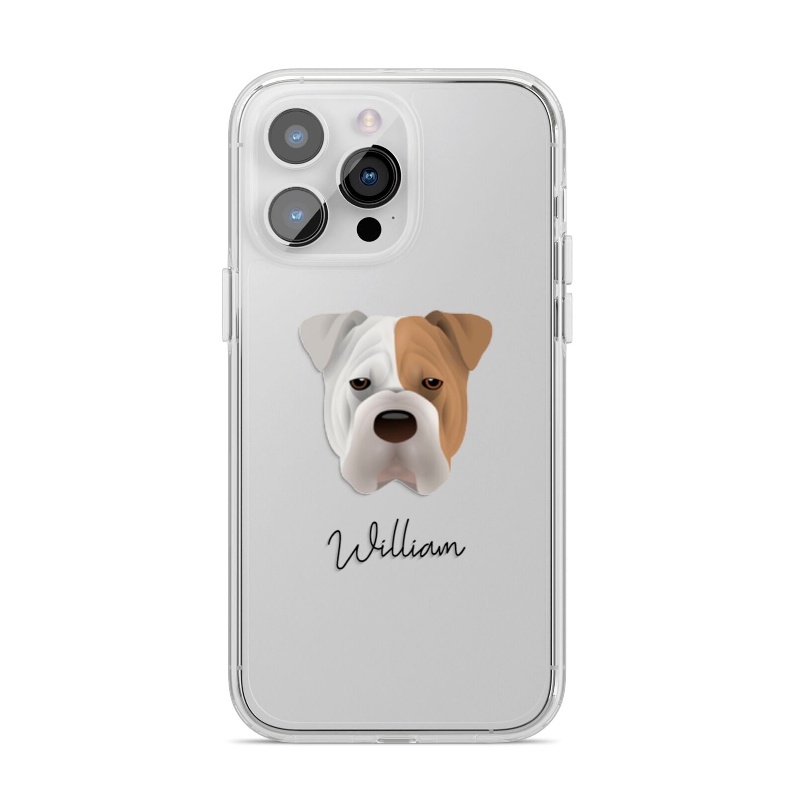 Bull Pei Personalised iPhone 14 Pro Max Clear Tough Case Silver