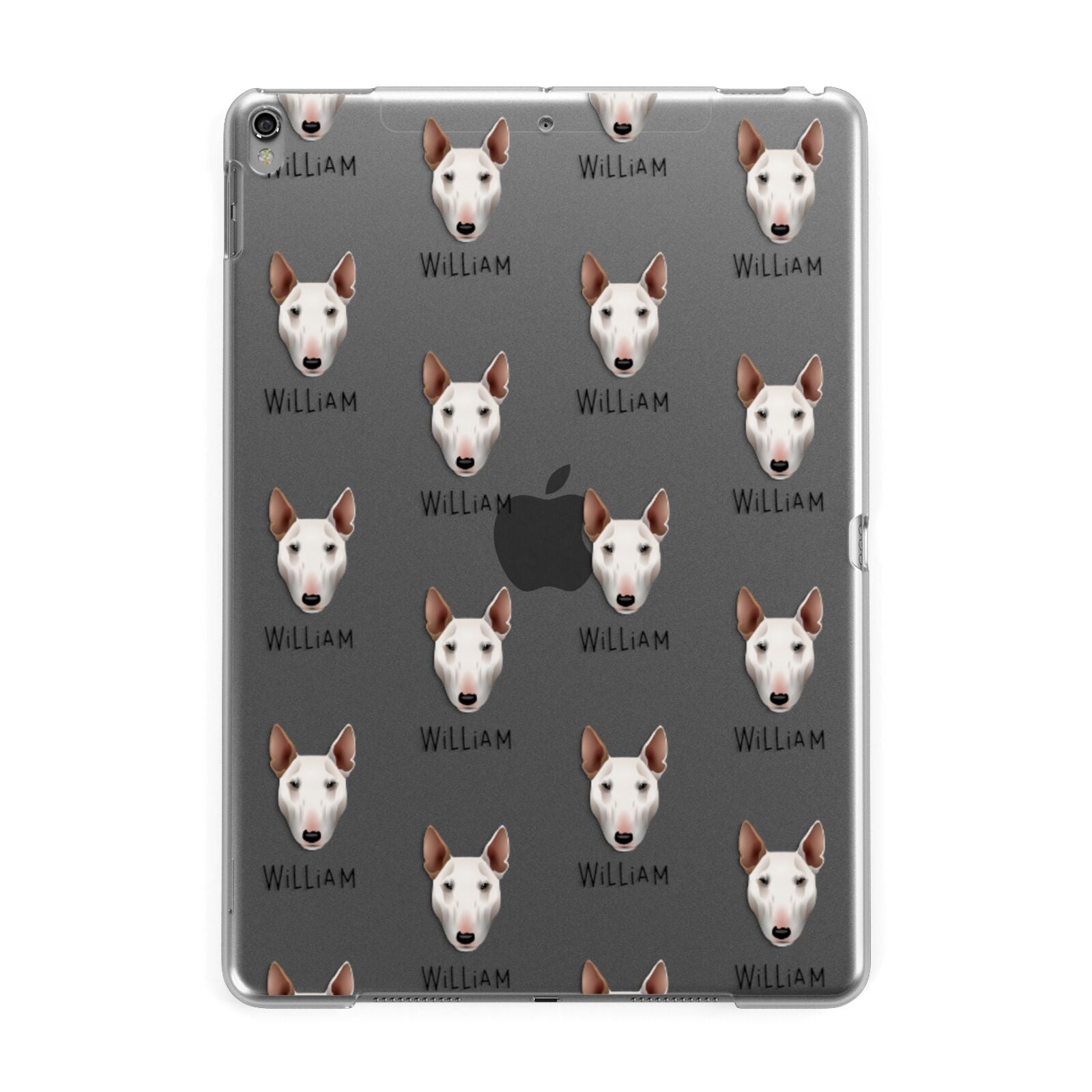 Bull Terrier Icon with Name Apple iPad Grey Case
