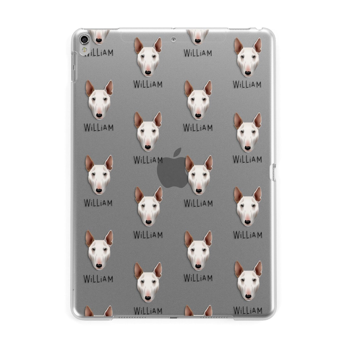 Bull Terrier Icon with Name Apple iPad Silver Case