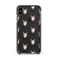 Bull Terrier Icon with Name Apple iPhone Xs Max Impact Case Black Edge on Black Phone