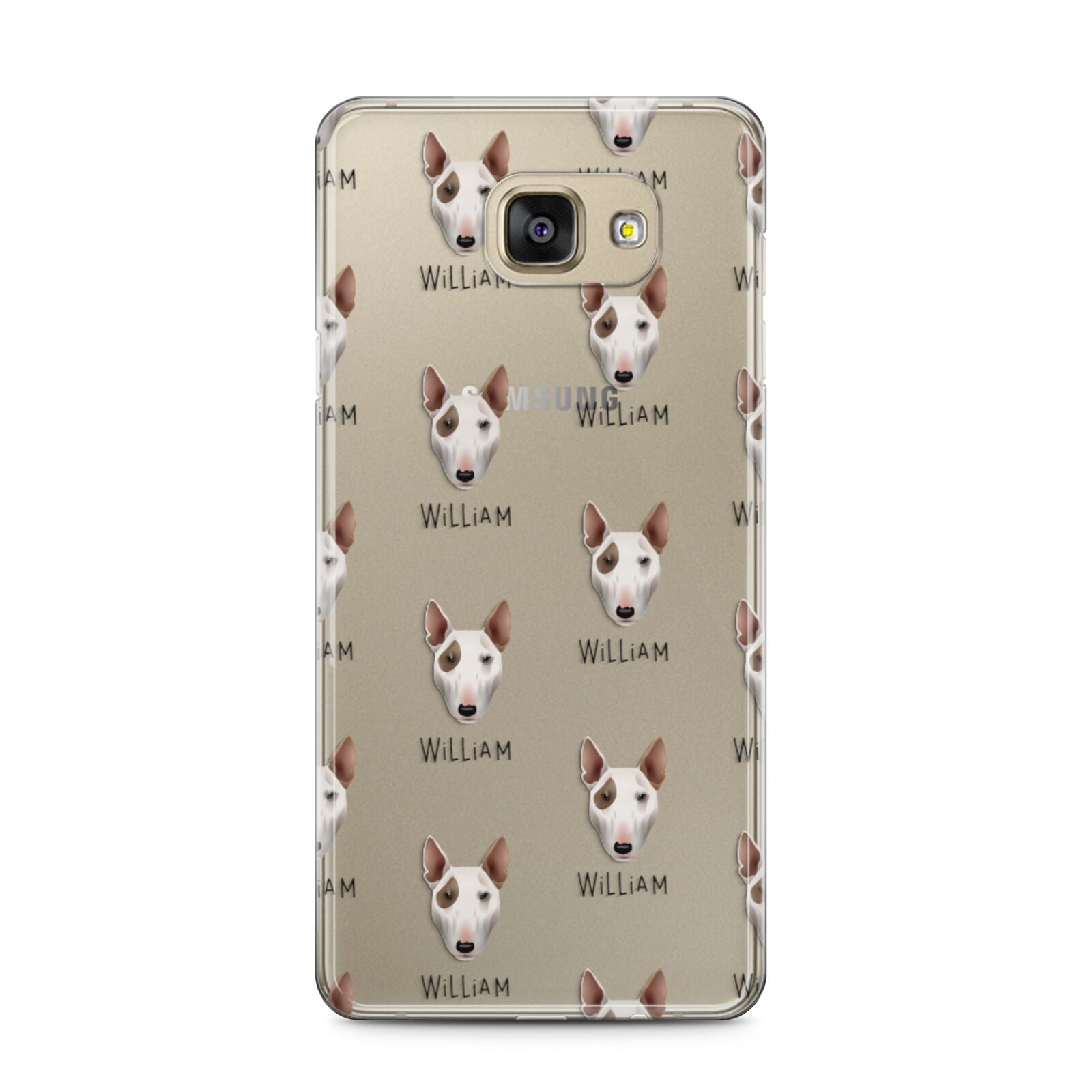 Bull Terrier Icon with Name Samsung Galaxy A5 2016 Case on gold phone