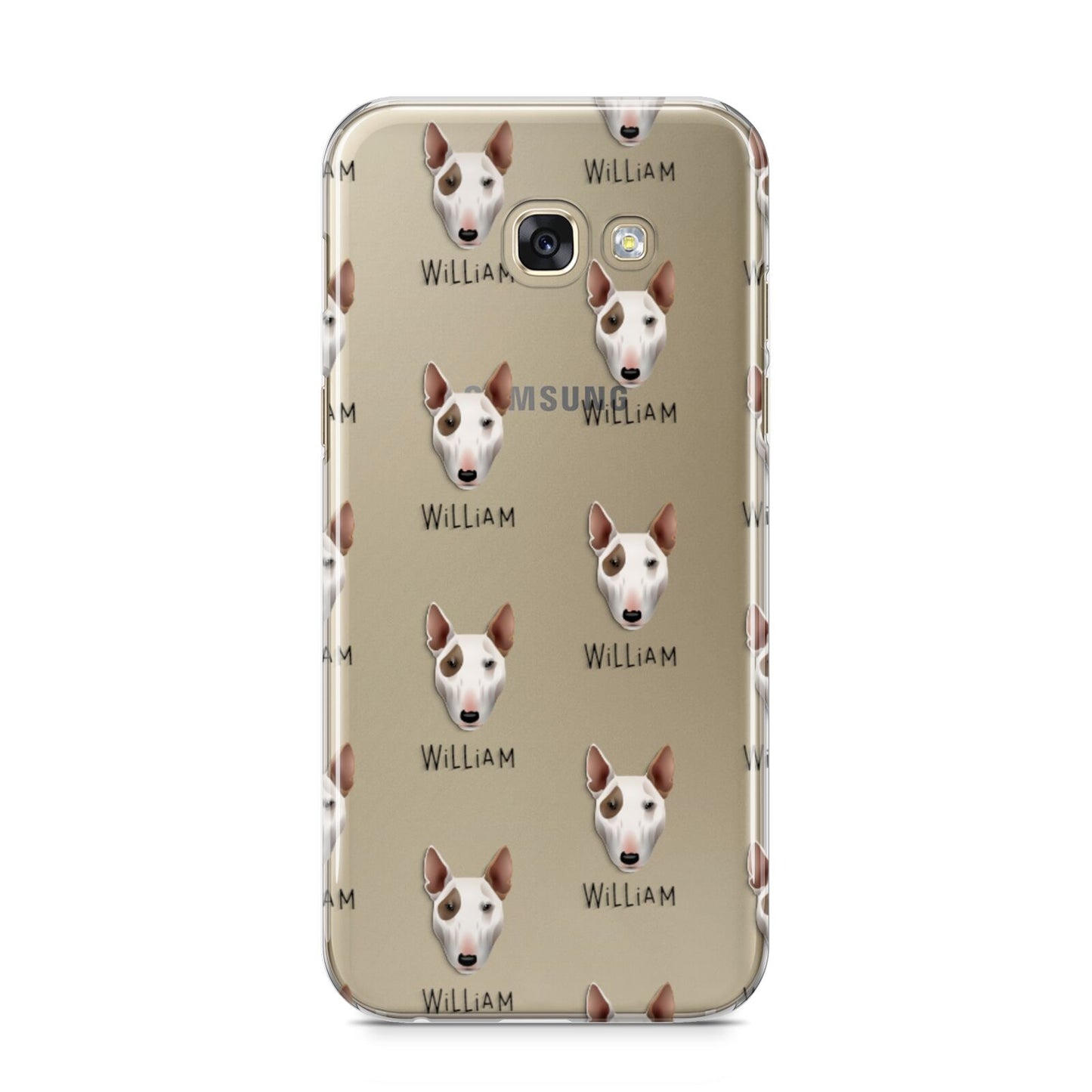 Bull Terrier Icon with Name Samsung Galaxy A5 2017 Case on gold phone