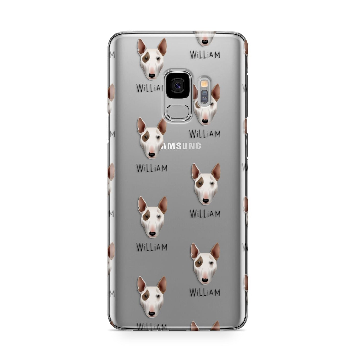 Bull Terrier Icon with Name Samsung Galaxy S9 Case
