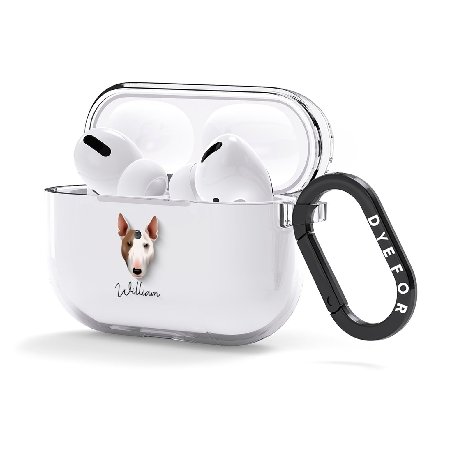 Bull Terrier Personalised AirPods Clear Case 3rd Gen Side Image