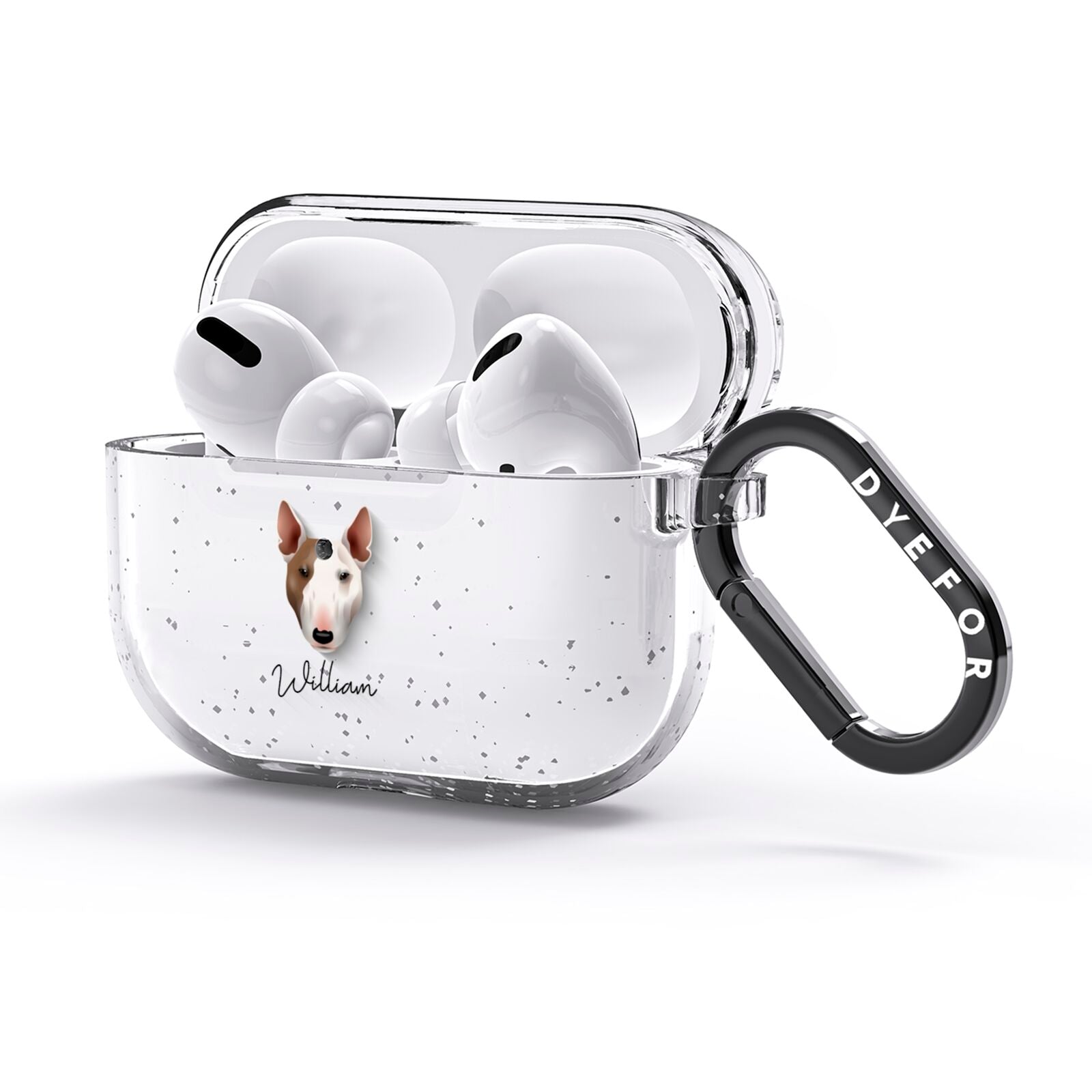 Bull Terrier Personalised AirPods Glitter Case 3rd Gen Side Image