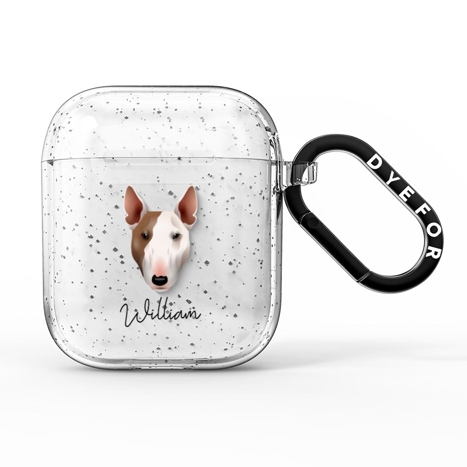 Bull Terrier Personalised AirPods Glitter Case