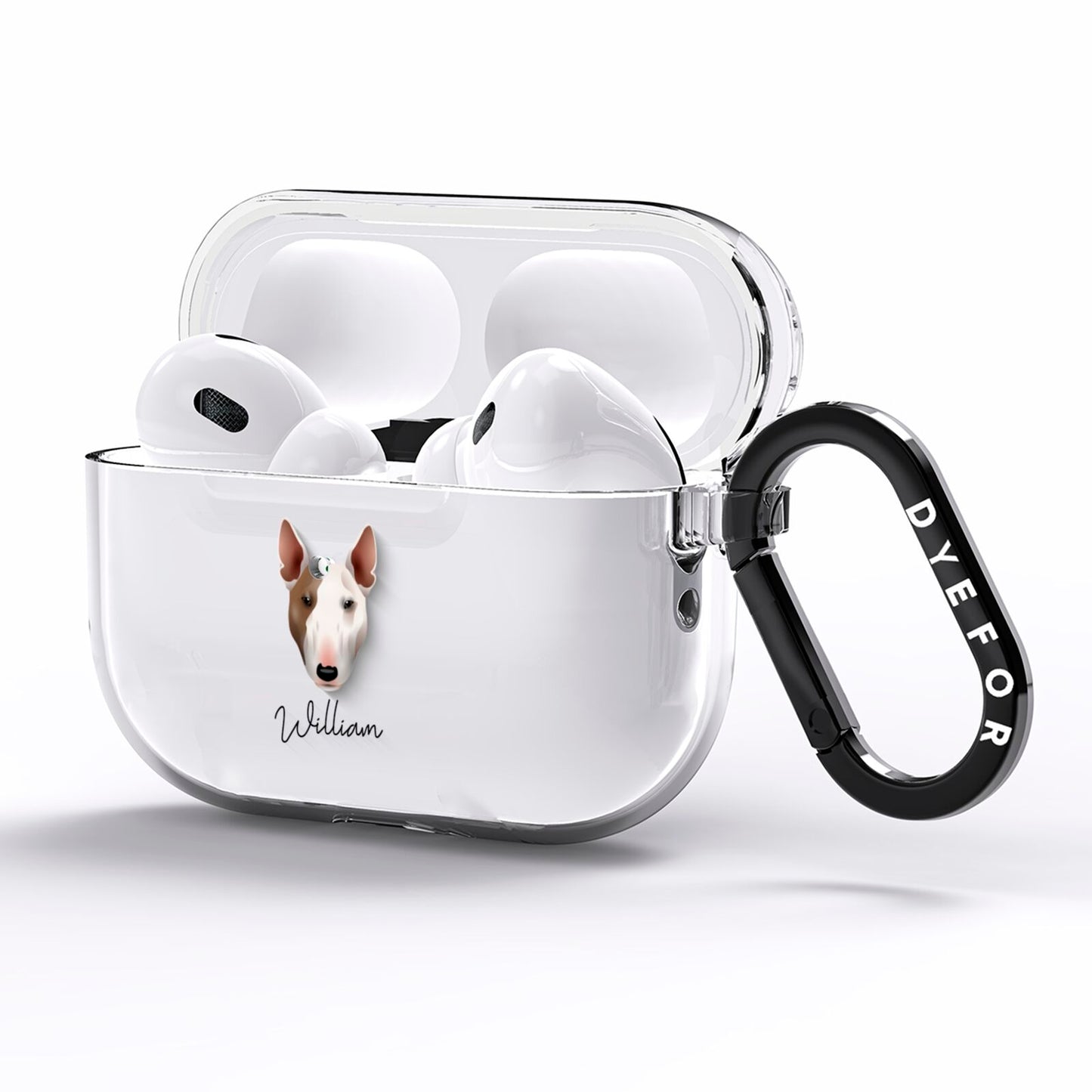 Bull Terrier Personalised AirPods Pro Clear Case Side Image
