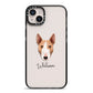 Bull Terrier Personalised iPhone 14 Plus Black Impact Case on Silver phone