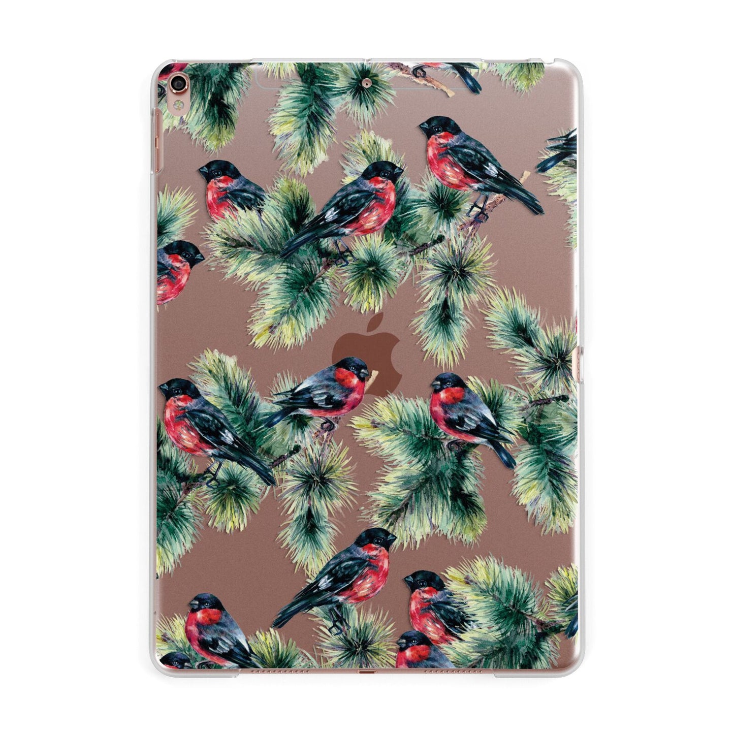 Bullfinch Pine Tree Apple iPad Rose Gold Case