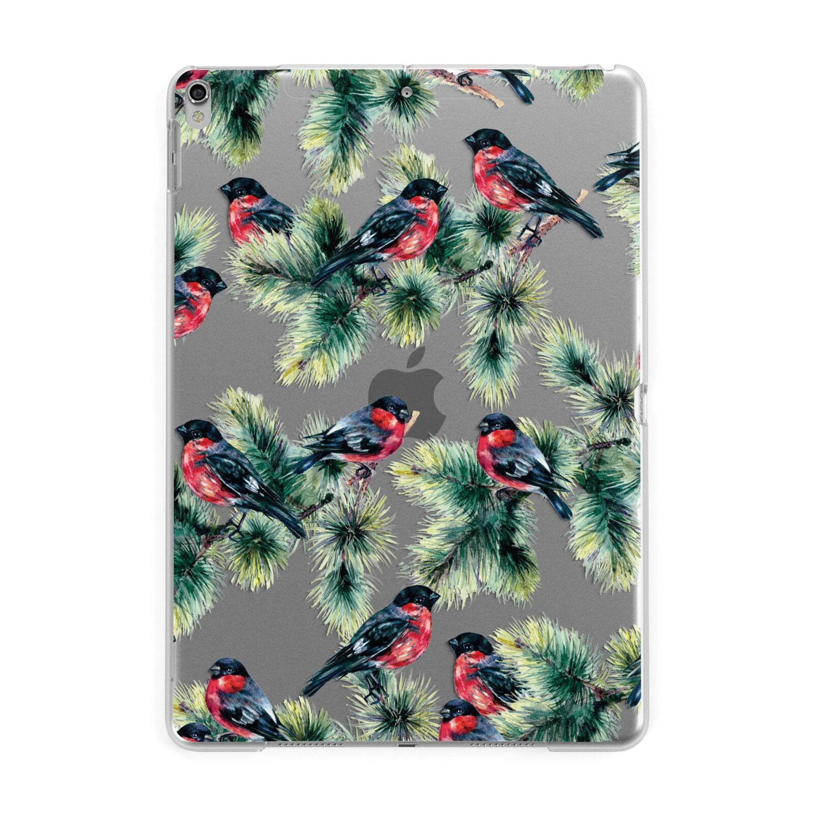 Bullfinch Pine Tree Apple iPad Silver Case