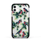 Bullfinch Pine Tree Apple iPhone 11 in White with Black Impact Case