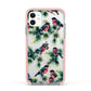 Bullfinch Pine Tree Apple iPhone 11 in White with Pink Impact Case