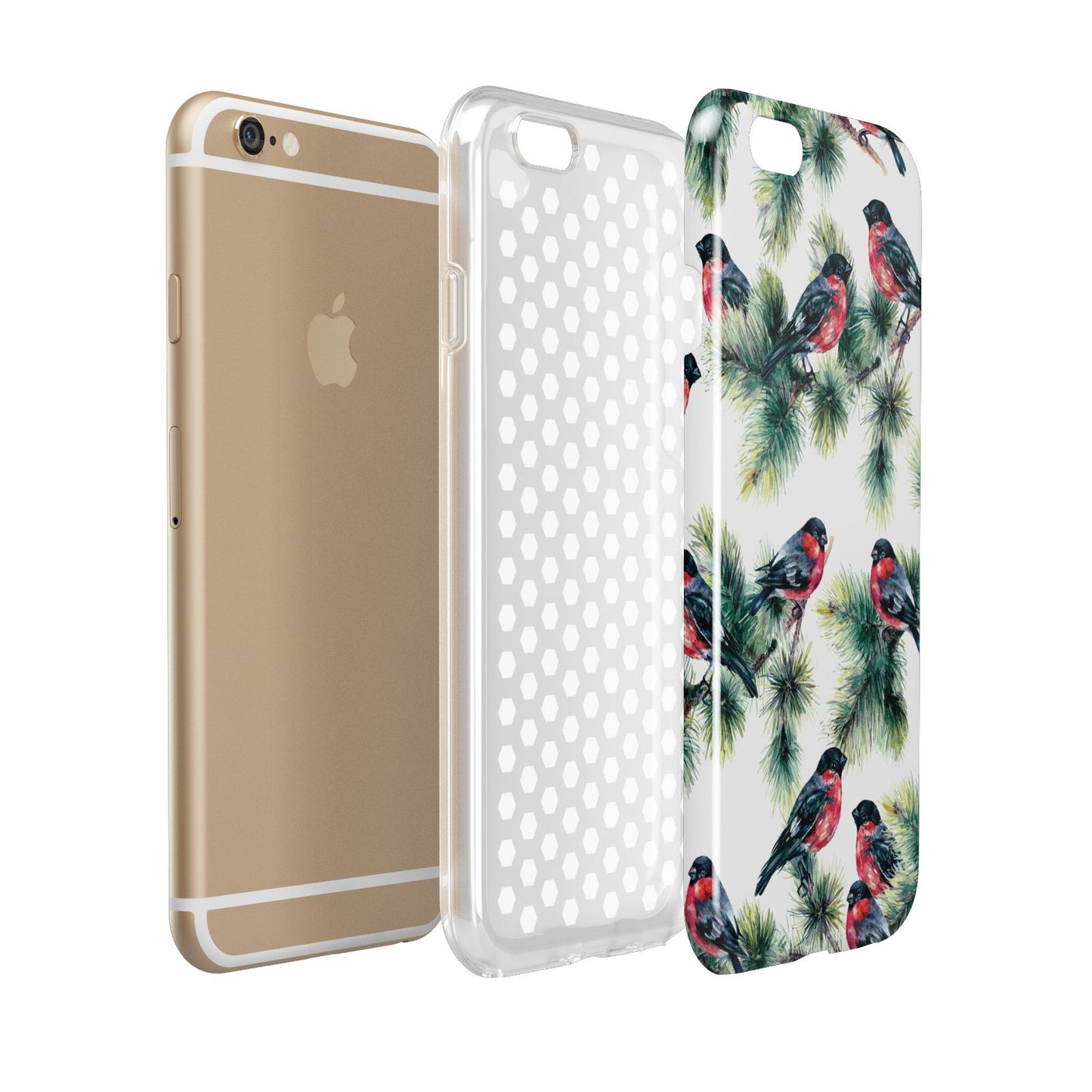 Bullfinch Pine Tree Apple iPhone 6 3D Tough Case Expanded view