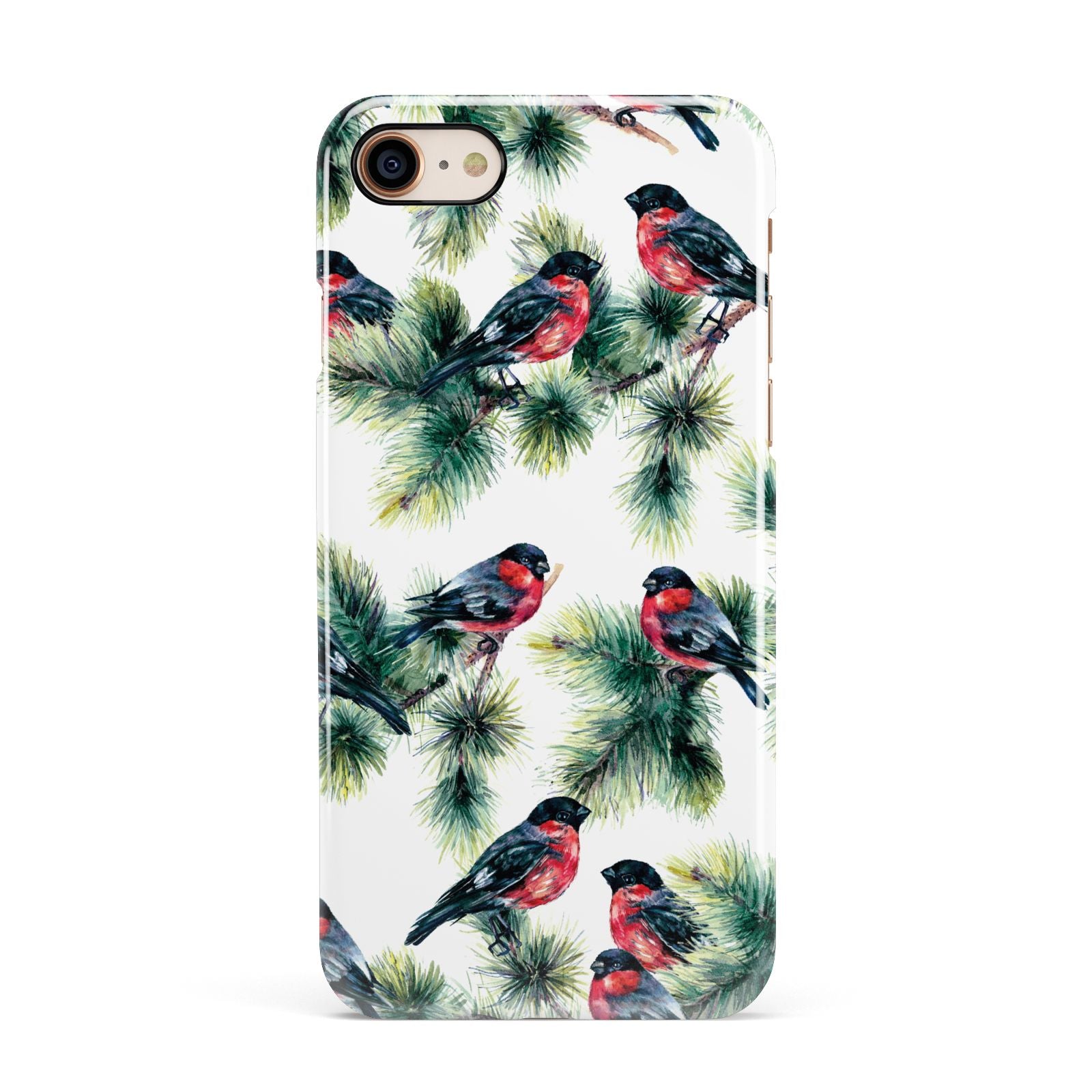 Bullfinch Pine Tree Apple iPhone 7 8 3D Snap Case