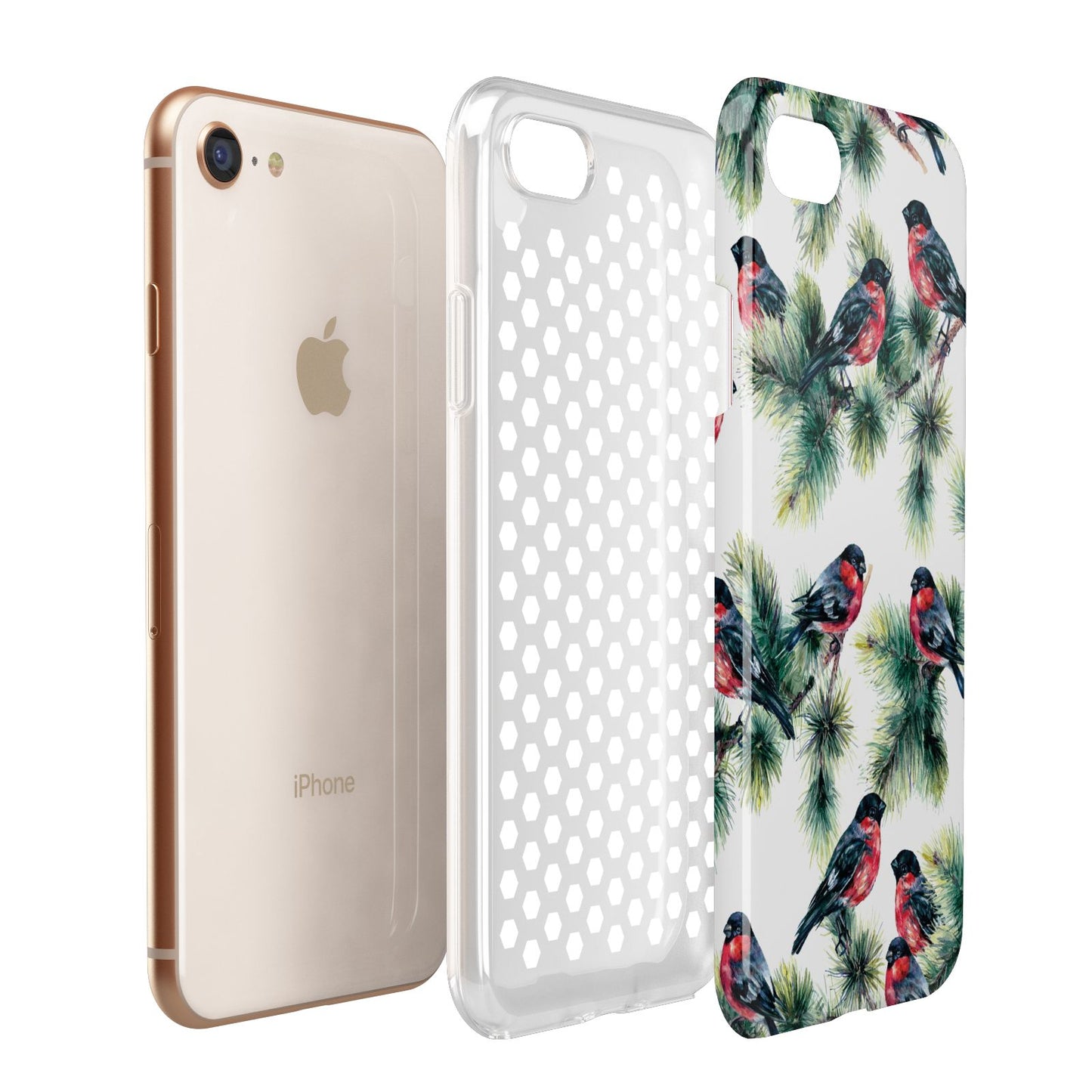 Bullfinch Pine Tree Apple iPhone 7 8 3D Tough Case Expanded View