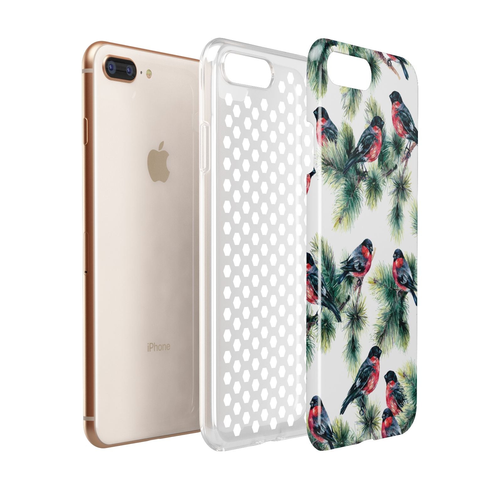 Bullfinch Pine Tree Apple iPhone 7 8 Plus 3D Tough Case Expanded View