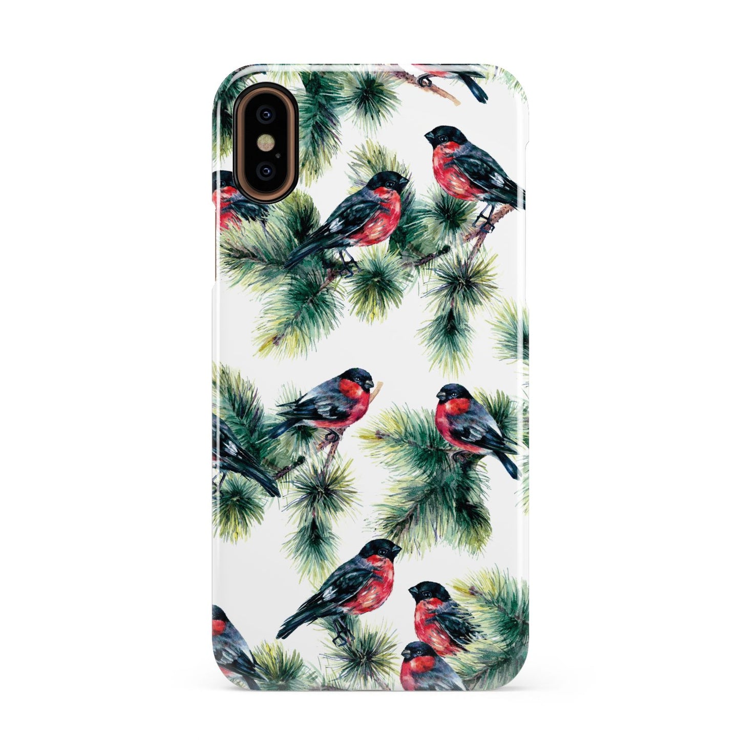 Bullfinch Pine Tree Apple iPhone XS 3D Snap Case