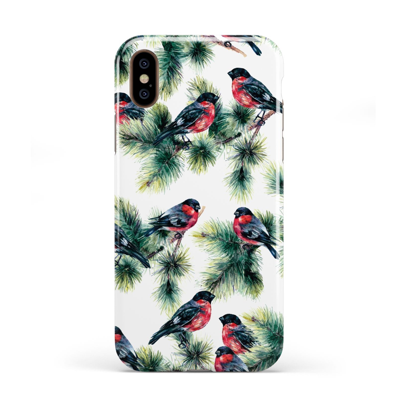Bullfinch Pine Tree Apple iPhone XS 3D Tough