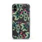 Bullfinch Pine Tree Apple iPhone Xs Impact Case Black Edge on Black Phone