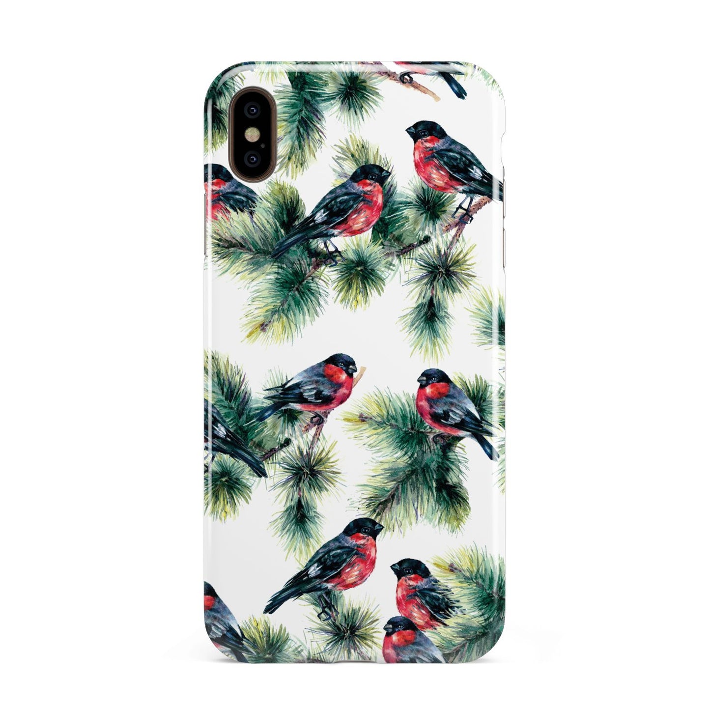 Bullfinch Pine Tree Apple iPhone Xs Max 3D Tough Case