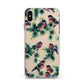 Bullfinch Pine Tree Apple iPhone Xs Max Impact Case Pink Edge on Gold Phone