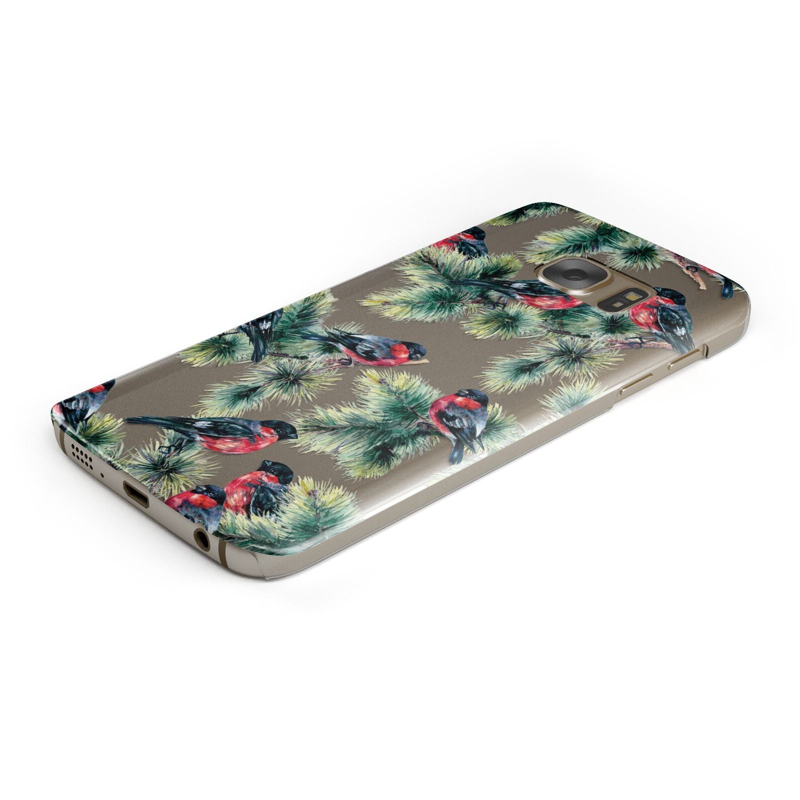 Bullfinch Pine Tree Samsung Galaxy Case Bottom Cutout