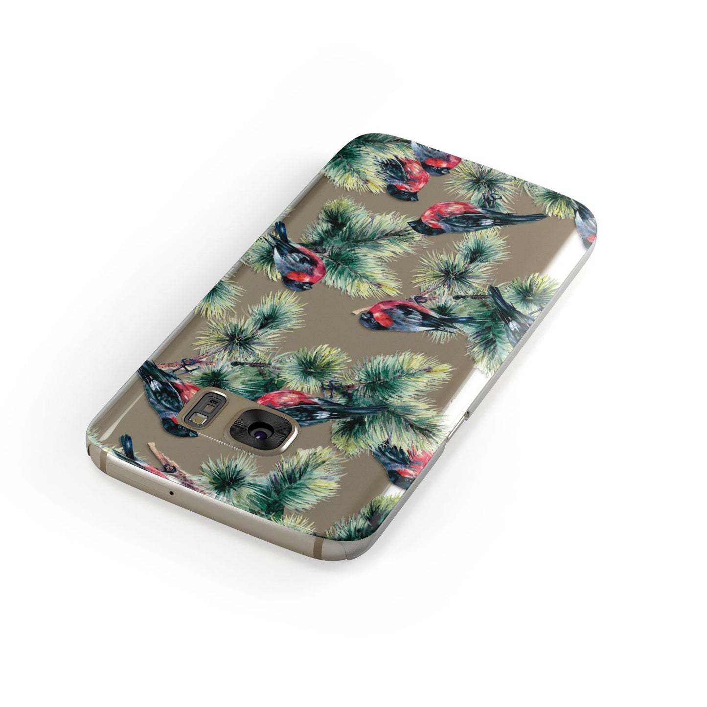 Bullfinch Pine Tree Samsung Galaxy Case Front Close Up