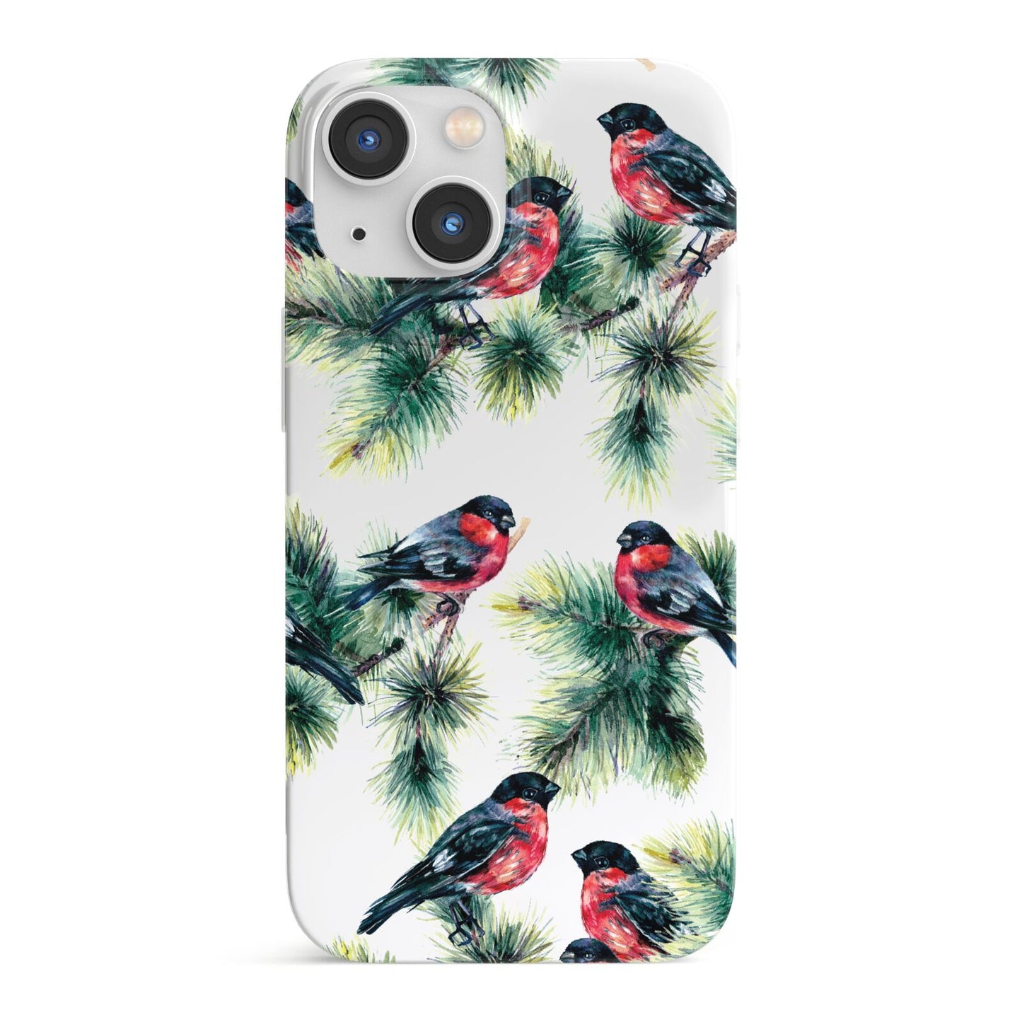 Bullfinch Pine Tree iPhone 13 Mini Full Wrap 3D Snap Case