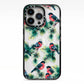 Bullfinch Pine Tree iPhone 13 Pro Black Impact Case on Silver phone