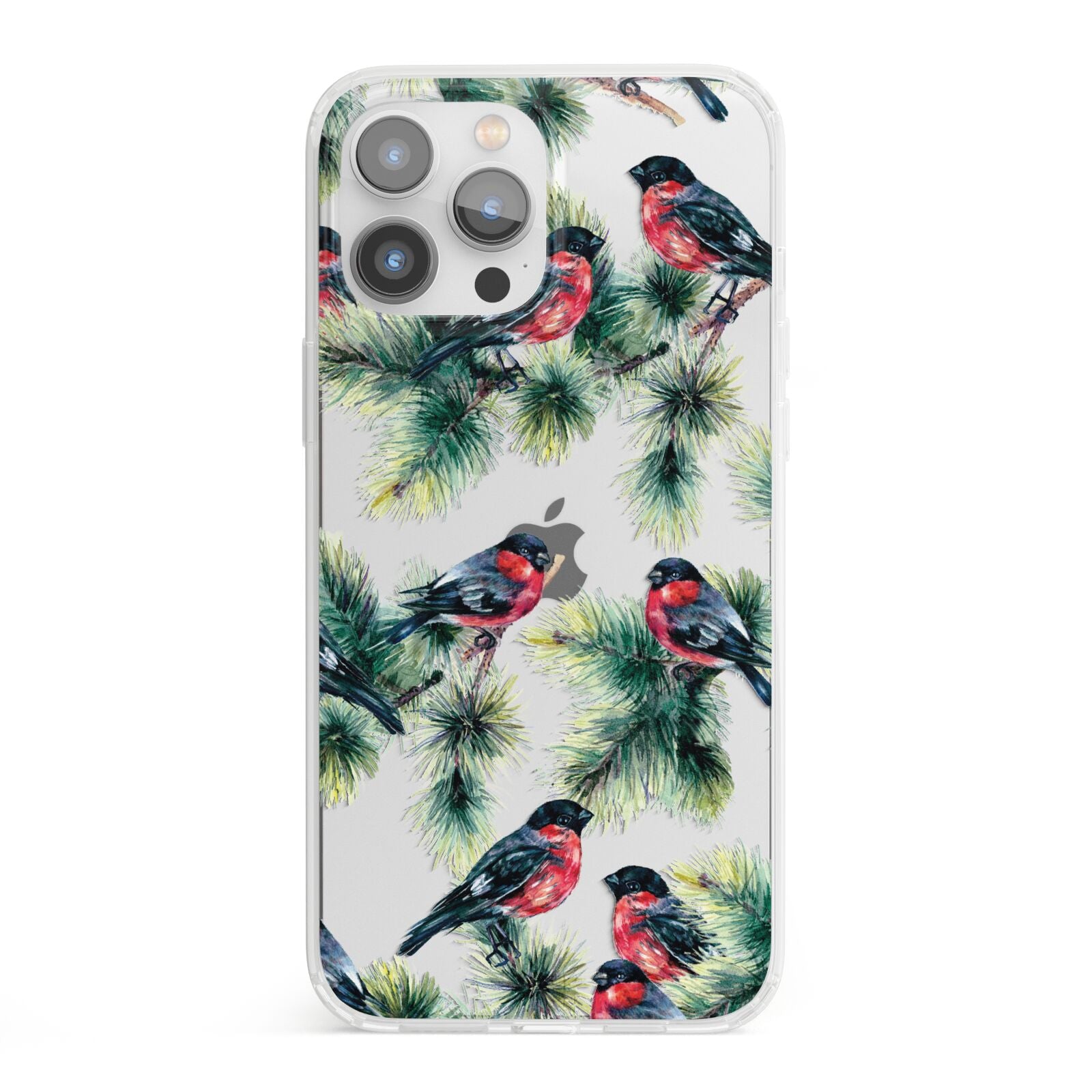 Bullfinch Pine Tree iPhone 13 Pro Max Clear Bumper Case