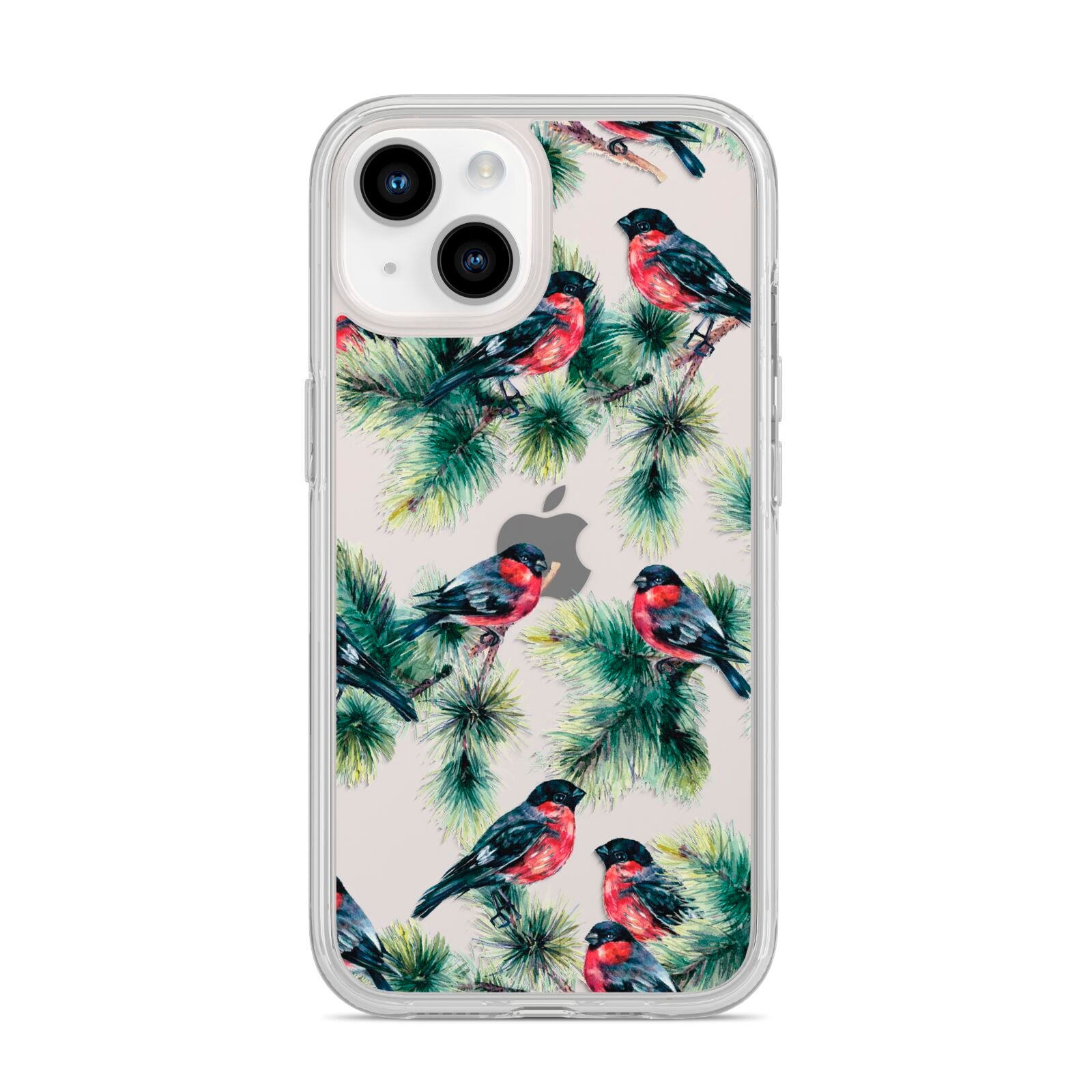 Bullfinch Pine Tree iPhone 14 Clear Tough Case Starlight