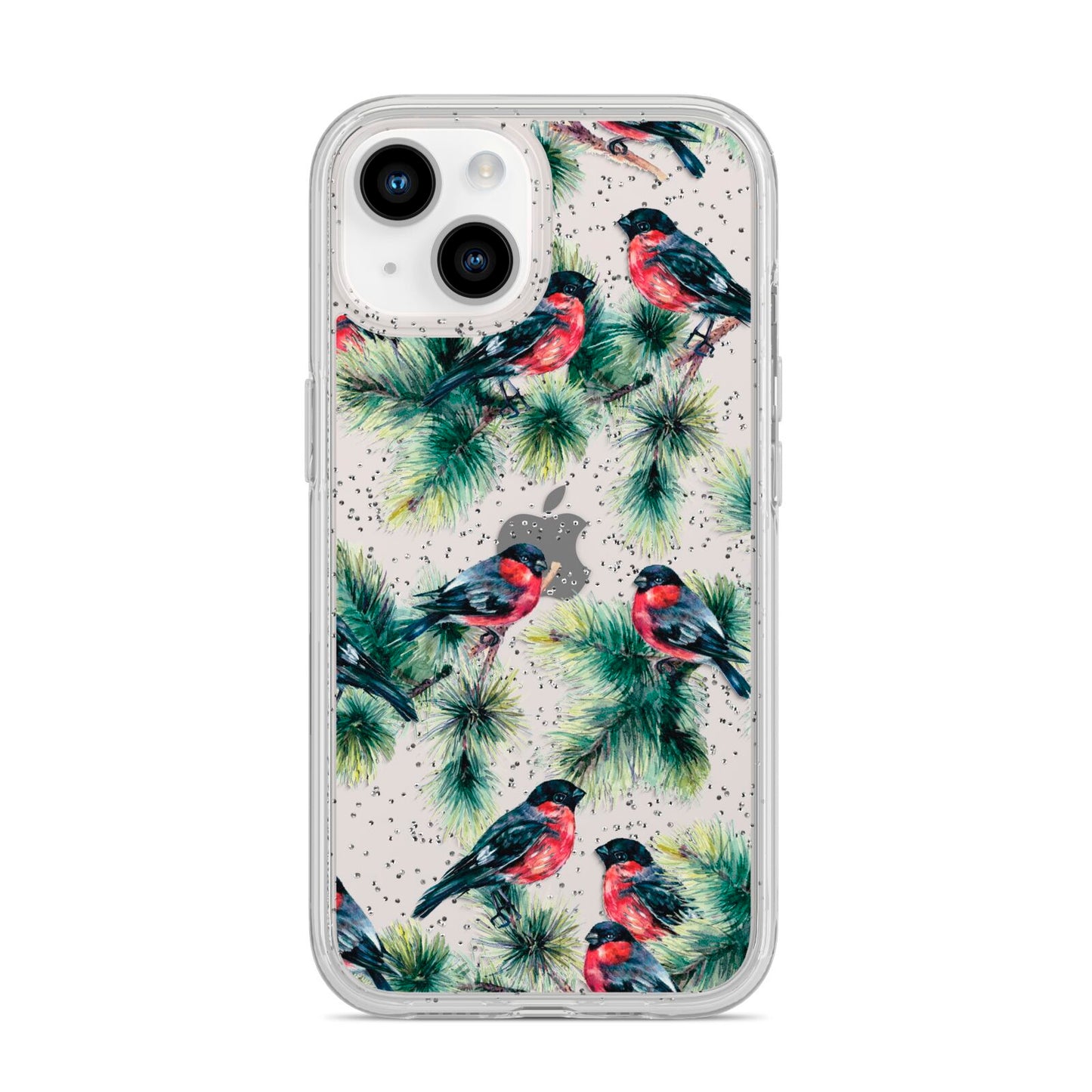Bullfinch Pine Tree iPhone 14 Glitter Tough Case Starlight
