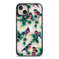 Bullfinch Pine Tree iPhone 14 Plus Black Impact Case on Silver phone