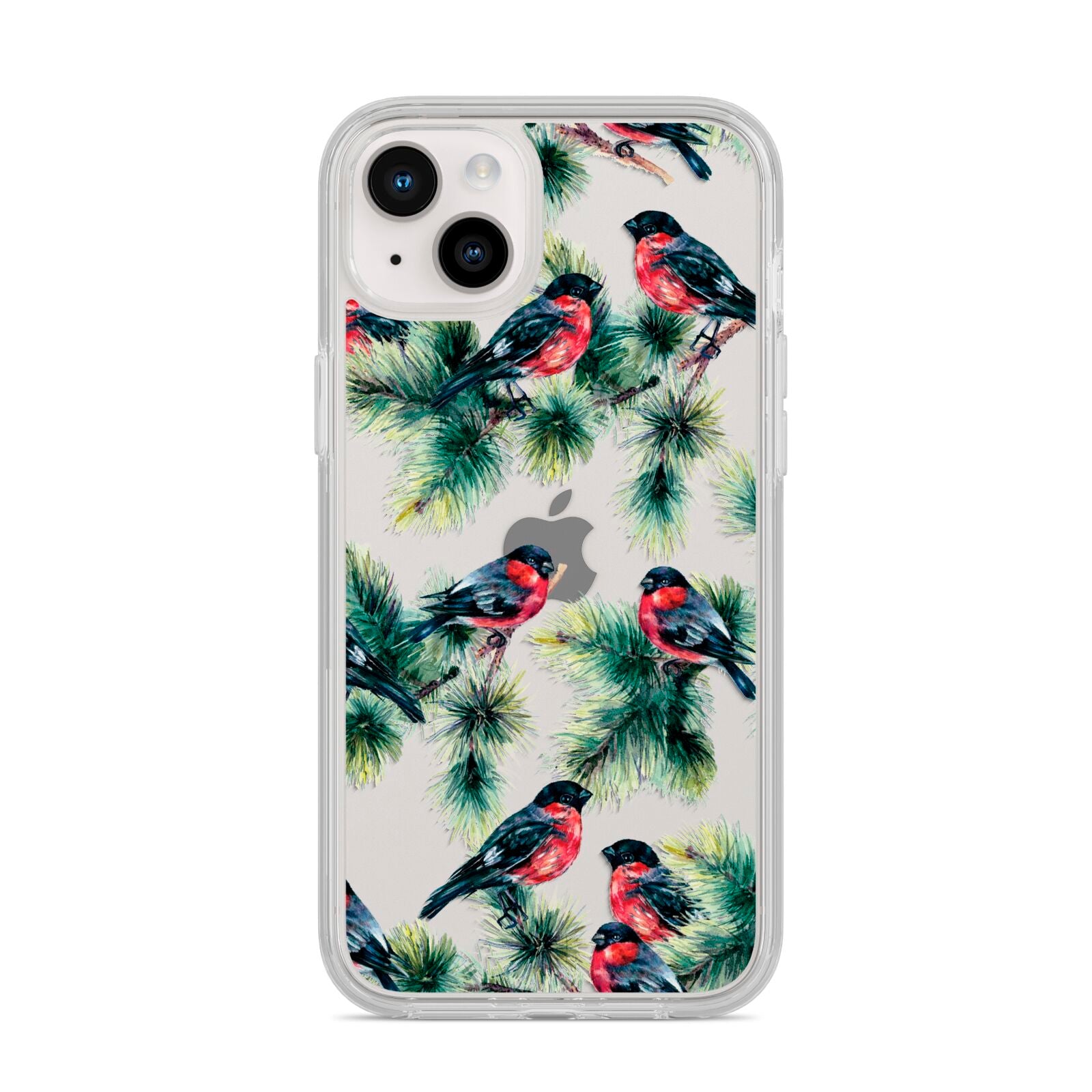 Bullfinch Pine Tree iPhone 14 Plus Clear Tough Case Starlight