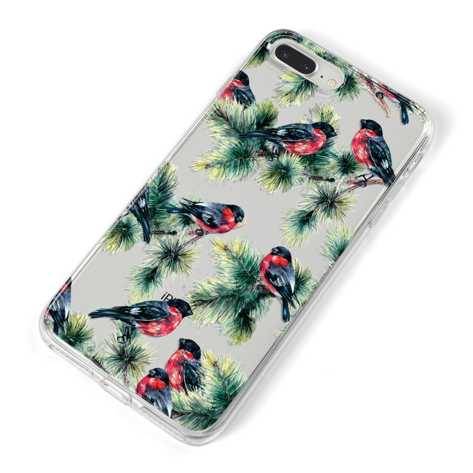 Bullfinch Pine Tree iPhone 8 Plus Bumper Case on Silver iPhone Alternative Image