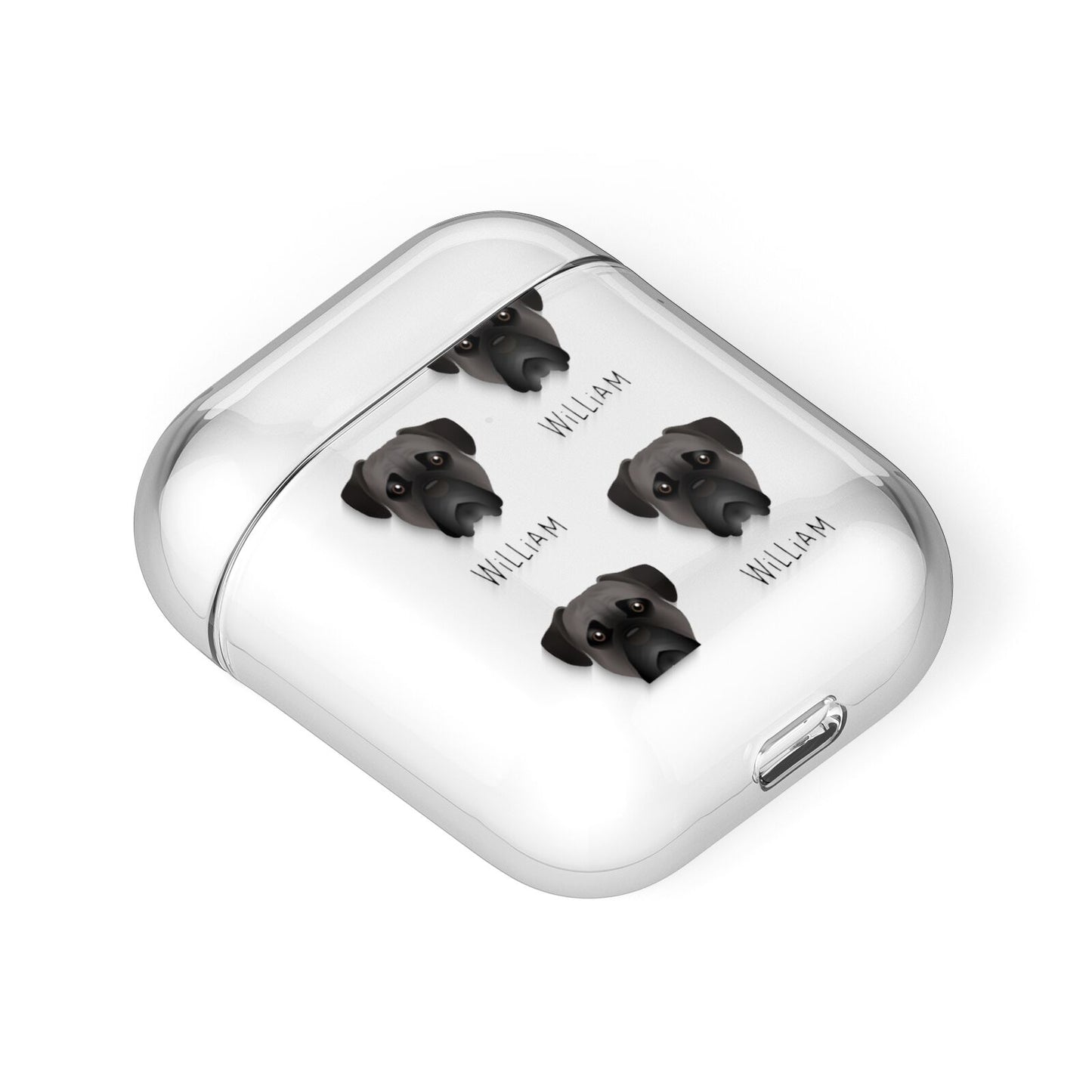 Bullmastiff Icon with Name AirPods Case Laid Flat