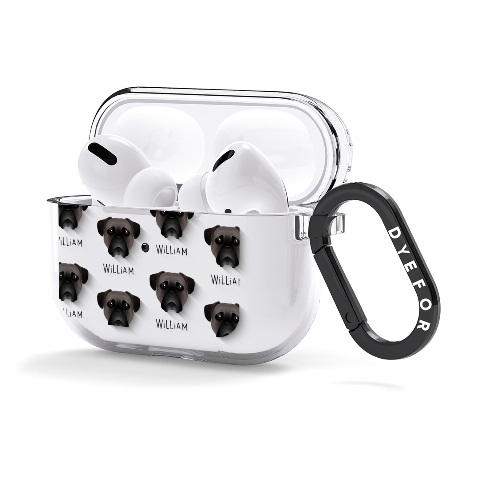Bullmastiff Icon with Name AirPods Clear Case 3rd Gen Side Image