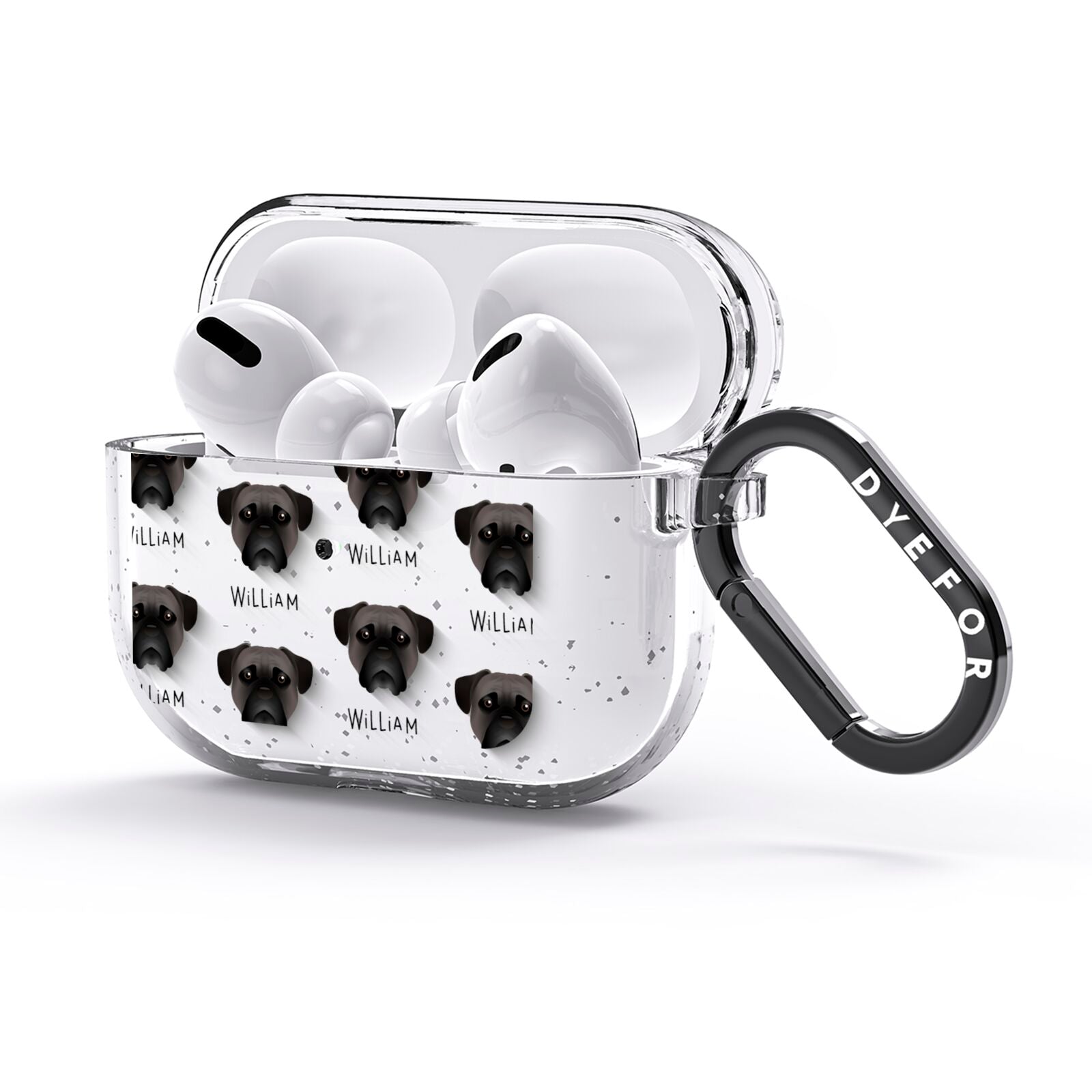 Bullmastiff Icon with Name AirPods Glitter Case 3rd Gen Side Image