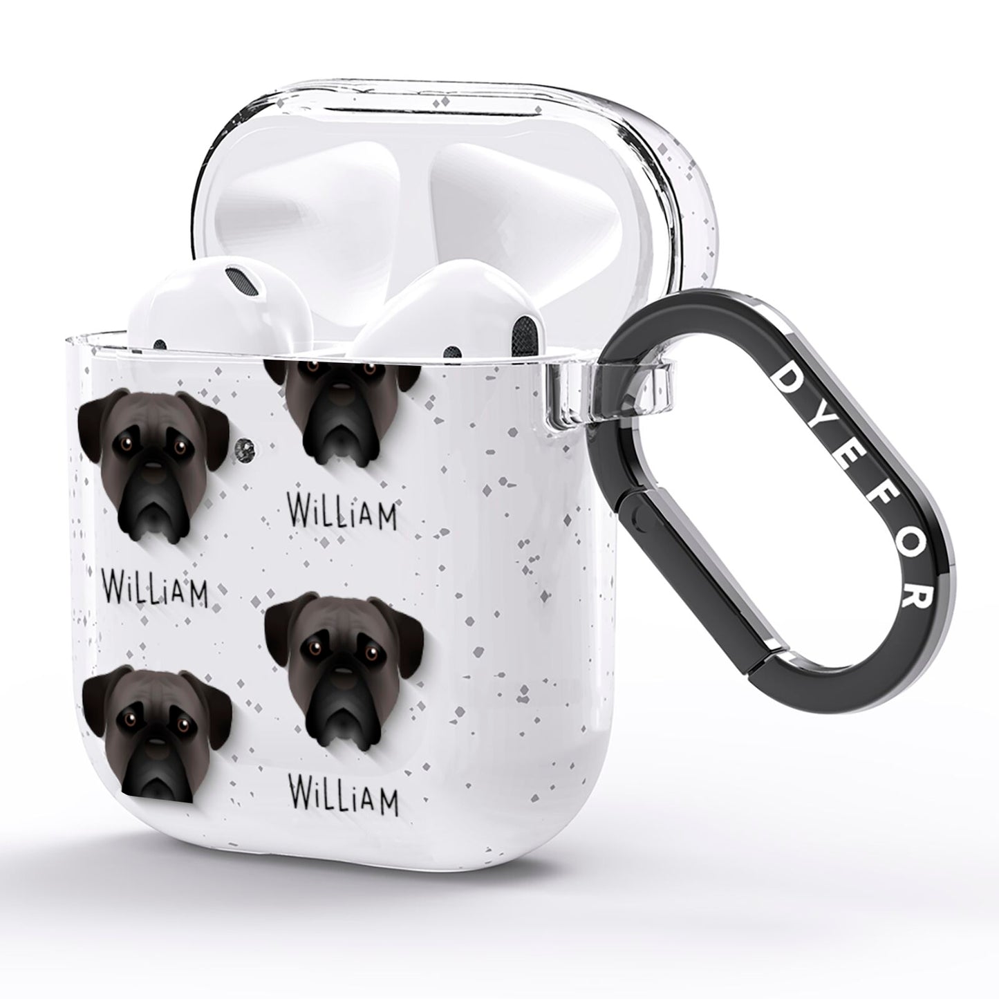 Bullmastiff Icon with Name AirPods Glitter Case Side Image