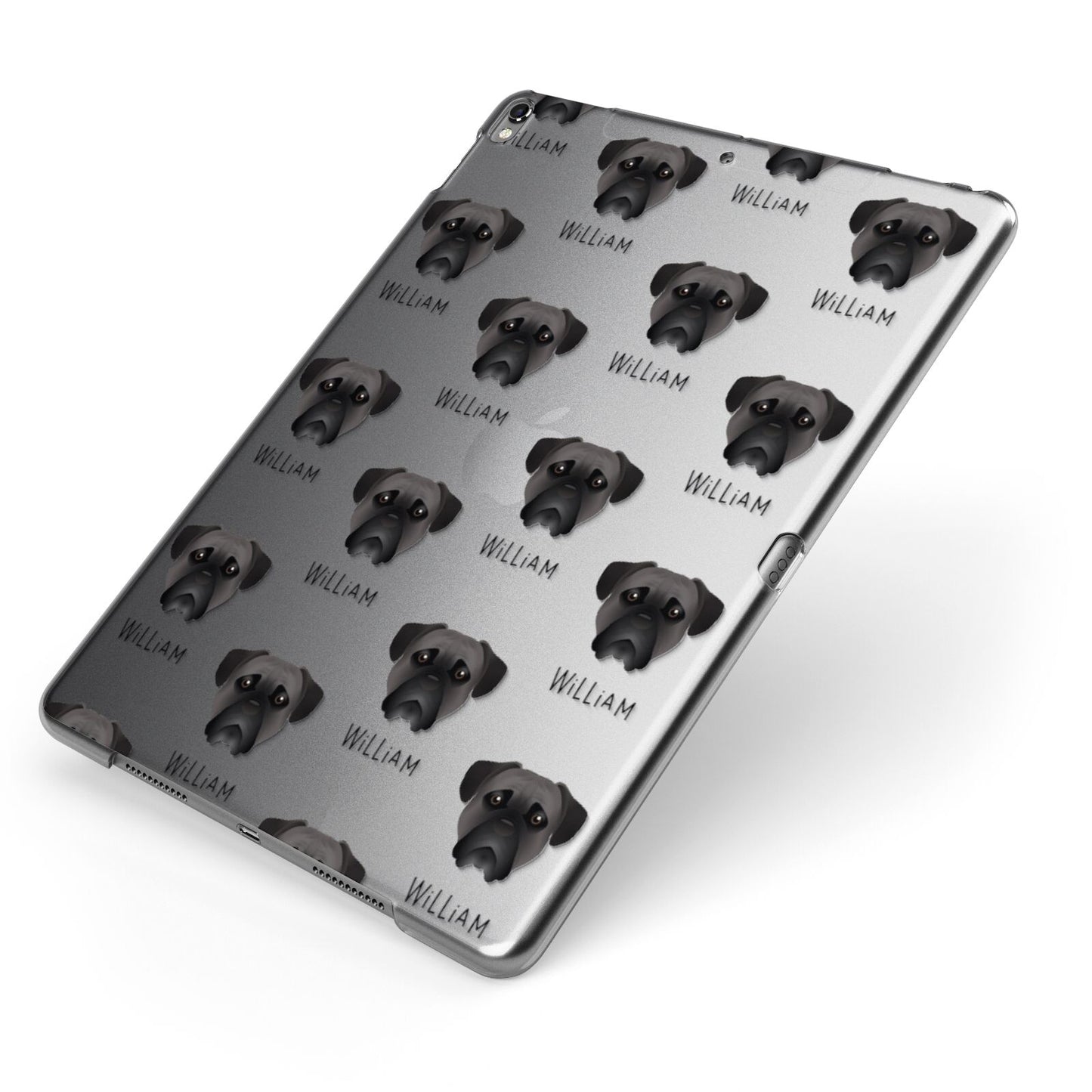 Bullmastiff Icon with Name Apple iPad Case on Grey iPad Side View