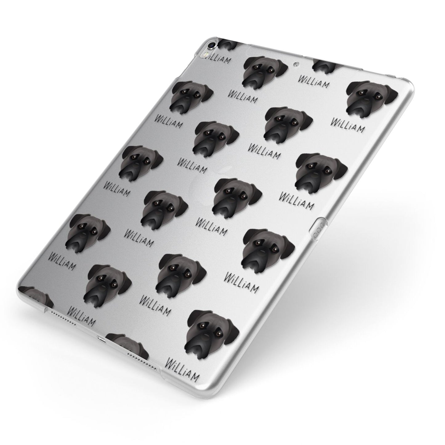 Bullmastiff Icon with Name Apple iPad Case on Silver iPad Side View
