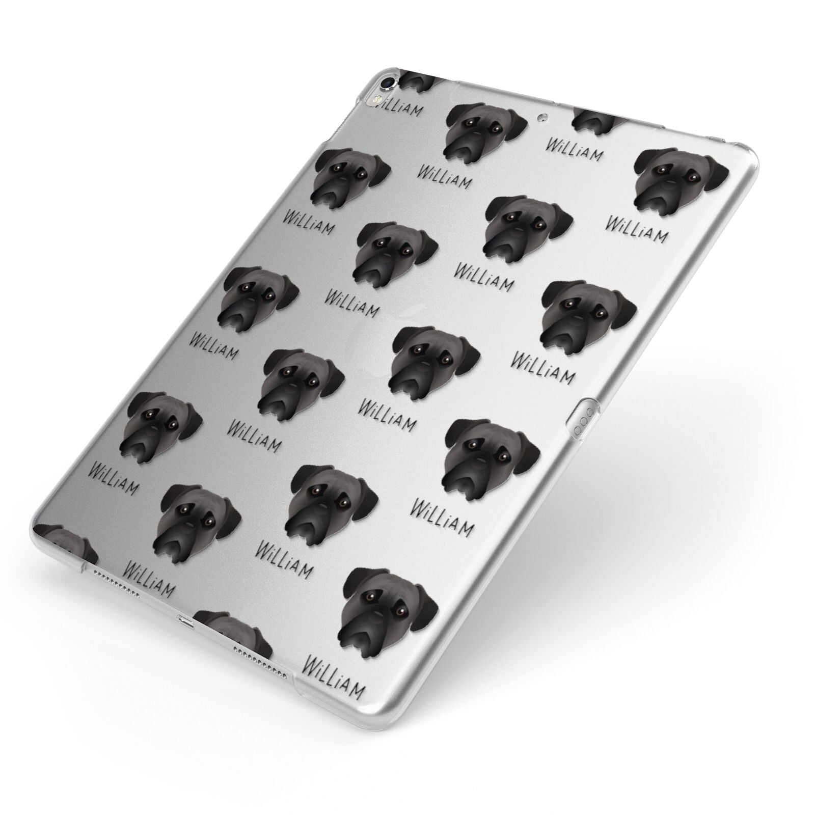 Bullmastiff Icon with Name Apple iPad Case on Silver iPad Side View