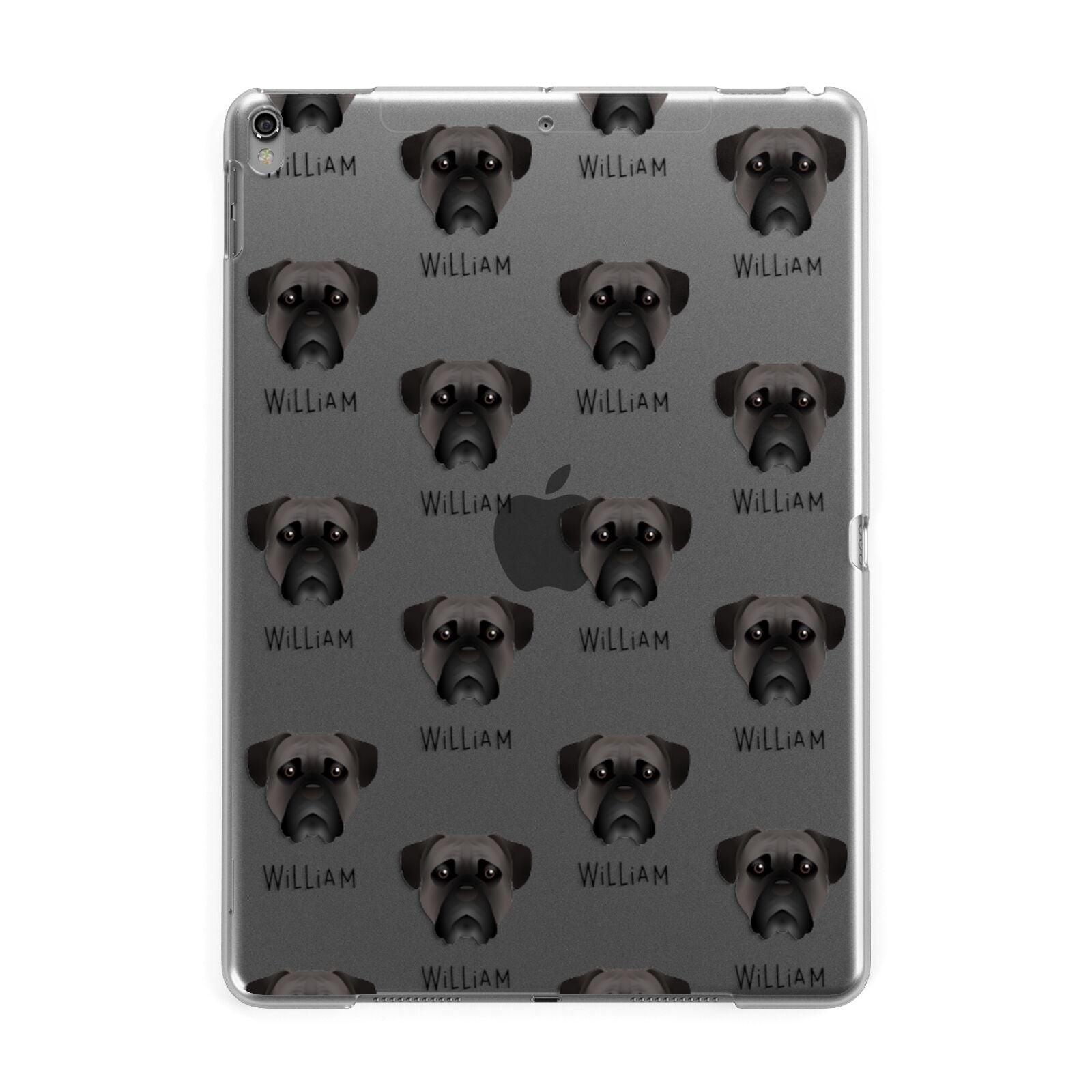 Bullmastiff Icon with Name Apple iPad Grey Case